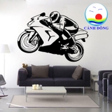 Decal dán tường người lái xe mô tô thể thao cực ngầu