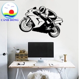 Decal dán tường người lái xe mô tô thể thao cực ngầu