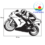 Decal dán tường người lái xe mô tô thể thao cực ngầu