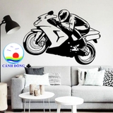 Decal dán tường người lái xe mô tô thể thao cực ngầu