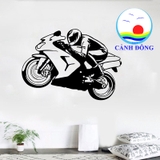 Decal dán tường người lái xe mô tô thể thao cực ngầu