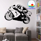Decal dán tường người lái xe mô tô thể thao cực ngầu