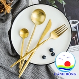 Bộ dụng cụ bàn ăn thanh lịch 4 món inox mạ lớp vàng 24k