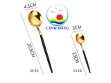 Bộ dụng cụ bàn ăn thanh lịch 4 món inox mạ lớp vàng 24k