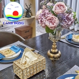 Hộp đựng khăn giấy pha lê hình chữ nhật luxury sang trọng