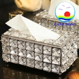 Hộp đựng khăn giấy pha lê hình chữ nhật luxury sang trọng