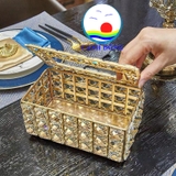 Hộp đựng khăn giấy pha lê hình chữ nhật luxury sang trọng