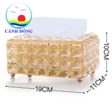 Hộp đựng khăn giấy pha lê hình chữ nhật luxury sang trọng