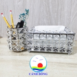 Lọ đựng cọ trang điểm, bút, bình hoa nhỏ pha lê lấp lánh