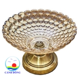 Khay đựng hoa quả pha lê đẹp chân đế trang nhã sang trọng