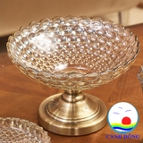 Khay đựng hoa quả pha lê đẹp chân đế trang nhã sang trọng