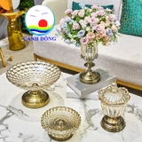 Khay đựng hoa quả pha lê đẹp chân đế trang nhã sang trọng