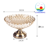 Khay đựng hoa quả pha lê đẹp chân đế trang nhã sang trọng