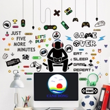 Decal dán tường Gamer siêu chất trang trí quán net phòng game