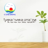 Decal dán tường chữ Twinkle Twinkle Little Star nghệ thuật ý nghĩa