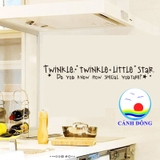 Decal dán tường chữ Twinkle Twinkle Little Star nghệ thuật ý nghĩa
