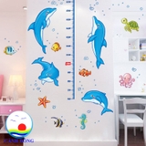 Decal dán tường thước đo thế giới đại dương kỳ thú