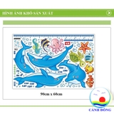 Decal dán tường thước đo thế giới đại dương kỳ thú