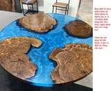 Bàn gỗ tròn Epoxy Resin cao cấp bàn gỗ đổ keo thiết kế theo yêu cầu
