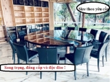 Bàn gỗ tròn Epoxy Resin cao cấp bàn gỗ đổ keo thiết kế theo yêu cầu