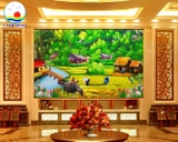 Tranh phong cảnh làng quê Việt Nam yên bình trang trí quán, nhà hàng, phòng xinh ý nghĩa dán tường, kính, gỗ - in theo size yêu cầu trên nhiều chất liệu - sẵn keo dán dễ