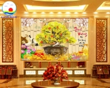 Decal dán tường hoa mai hoa đào rước hỷ lộc tài vào nhà, trang trí cửa hàng sang trọng - in theo size yêu cầu trên nhiều chất liệu - sẵn keo dán dễ