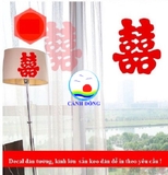 Decal chữ Hỷ đủ size lớn nhỏ sẵn keo in theo yêu cầu trang trí cưới, cửa hàng dán trên tường, kính, sứ, gỗ, nhựa