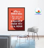 Tranh dán tường văn phòng tạo động lực chăm sóc khách hàng tốt dán kính, gỗ  - in theo size yêu cầu trên nhiều chất liệu - sẵn keo dán dễ