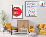 Tranh dán tường văn phòng tạo động lực chăm sóc khách hàng tốt dán kính, gỗ  - in theo size yêu cầu trên nhiều chất liệu - sẵn keo dán dễ