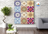 Decal dán tường giả gạch bông in họa tiết sáng tạo không gian nhà đẹp ấn tượng  - in theo size yêu cầu trên nhiều chất liệu - sẵn keo dán dễ