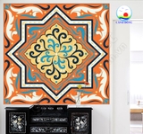 Decal dán tường giả gạch bông in họa tiết sáng tạo không gian nhà đẹp ấn tượng  - in theo size yêu cầu trên nhiều chất liệu - sẵn keo dán dễ