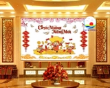 Decal dán kính trang trí Tết Thần Tài cute Chúc mừng năm mới an khang thịnh vượng dán tường, gỗ  - in theo size yêu cầu trên nhiều chất liệu - sẵn keo dán dễ