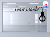 Decal teamwork size lớn dán tường, kính, gỗ trang trí văn phòng truyền động lực ý nghĩa - in theo size yêu cầu trên nhiều chất liệu - sẵn keo dán dễ