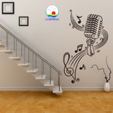 Decal dán tường âm nhạc thăng hoa cảm xúc trang trí phòng nhạc, studio ấn tượng, sang trọng