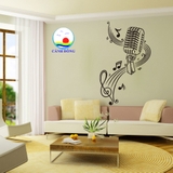 Decal dán tường âm nhạc thăng hoa cảm xúc trang trí phòng nhạc, studio ấn tượng, sang trọng