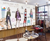 Trang trí shop quần áo thời trang nữ đẹp Decal dán tường dán kính , gỗ  - in theo size yêu cầu trên nhiều chất liệu - sẵn keo dán dễ