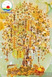Decal dán tường cây kim tiền phong thủy rước lộc tài phú quý sang trọng khổ đứng dán kính, tường , gỗ - in theo size yêu cầu trên nhiều chất liệu - sẵn keo dán dễ.