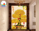Decal dán tường cây kim tiền phong thủy rước lộc tài phú quý sang trọng khổ đứng dán kính, tường , gỗ - in theo size yêu cầu trên nhiều chất liệu - sẵn keo dán dễ.