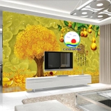 Decal dán tường cây kim tiền phong thủy rước lộc tài phú quý sang trọng dán kính, tường , gỗ - in theo size yêu cầu trên nhiều chất liệu - sẵn keo dán dễ -  mới
