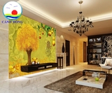 Decal dán tường cây kim tiền phong thủy rước lộc tài phú quý sang trọng dán kính, tường , gỗ - in theo size yêu cầu trên nhiều chất liệu - sẵn keo dán dễ -  mới