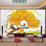 Decal dán tường cây kim tiền phong thủy rước lộc tài phú quý sang trọng dán kính, tường , gỗ - in theo size yêu cầu trên nhiều chất liệu - sẵn keo dán dễ -  mới