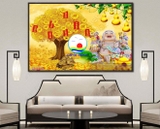 Decal dán tường cây kim tiền phong thủy rước lộc tài phú quý sang trọng dán kính, tường , gỗ - in theo size yêu cầu trên nhiều chất liệu - sẵn keo dán dễ -  mới