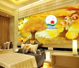 Decal dán tường cây kim tiền phong thủy rước lộc tài phú quý sang trọng dán kính, tường , gỗ - in theo size yêu cầu trên nhiều chất liệu - sẵn keo dán dễ -  mới