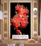 Decal dán tường phong thủy cá bơi tài lộc may mắn trang trí nghệ thuật độc đáo sang trọng dán tường dán kính , gỗ  - in theo size yêu cầu trên nhiều chất liệu - sẵn keo dán dễ