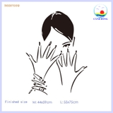Decal dán tường cô gái nail nghệ thuật dán kính, tường, gỗ,- in size theo yêu cầu trên nhiều chất liệu sẵn keo dán dễ