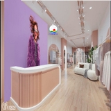 Tranh dán kính cô gái thời trang trang trí cửa hàng quần áo thời trang, siêu thị đẹp ấn tượng độc đáo dán tường, gỗ -  in size theo yêu cầu trên nhiều chất liệu - sẵn keo dán dễ