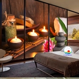 Tranh trang trí SPA massage chăm sóc da mặt thư giãn đẹp độc đáo, sang trọng dán tường, kính, gỗ - sẵn keo dán dễ- in size theo yêu cầu trên nhiều chất liệu bạt, pvc, vải treo