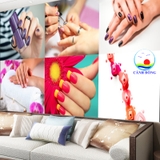 Tranh Nail Spa Beauty Trang Trí Salon, tiệm làm móng đẹp sang trọng dán tường, kính, gỗ - In size theo yêu cầu - sẵn keo dán dễ