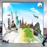 Tranh du lịch thế giới trang trí cơ sở du lịch, lữ hành, khách sạn , phòng học dán tường, kính, gỗ - in size theo yêu cầu - sẵn keo dán dễ