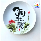 Quà lưu niệm đĩa vẽ thư pháp theo yêu cầu,quà tặng lưu niệm, quà mừng thọ, tri ân thầy cô, tặng bạn bè, đối tác